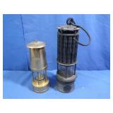 Antique Mining Safety Lamp&Vintage Brass Miner's