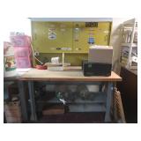 Metal Frame Wood Top Table 60x36' w/Shelf Unit