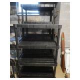 2 Plastic Shelf Units 37x23x75'&37.5x23x55.25'H