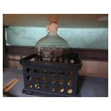 Lg Glass Jug&1 Gallon Metal Bowl 24.75x11.5'H