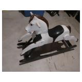 Wooden Rocking Horse 29x9.5x19.5'H,Damage on top