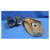 2 Vintage Brass Carbide Miner's Lamps&Softside