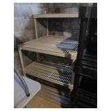 2 Plastic Shelf Units 36x18x54'&36x18x37'H