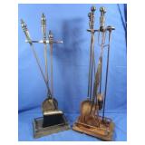 2 Fireplace Sets-1 Brass