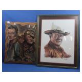 John Wayne Wall Clock&Framed Pic