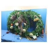 2 Lg 32' Decorated Christmas Wreaths,