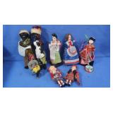Collection of Vintage Ethnic Dolls