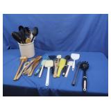 Ceramic Pot w/Cooking Utensils