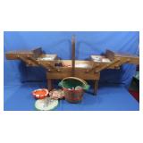 Wooden Accordion Style Sewing Box 19.75x10.5x17'H