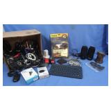 Compac Wireless Keyboard,Logi Speakers,iPhone