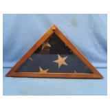 Memorial Flag in Wooden Display Case 23x4x12.5'H