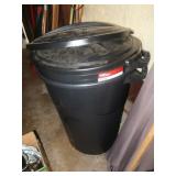 2 Hyper Tough 32gal Plastic Trash Cans&Lg Tarp