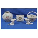 Lenox Vase&Basket-'Serenade',Lenox Clock&more