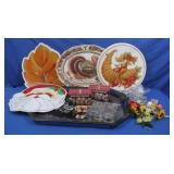 Handpainted Metal Tray 24.5x17.75',Ceramic Tray