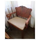 Vintage Chippendale Style Armchair w/Upholstered