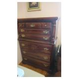 Wooden Chest of Drawers 38x18x53'H,some chips