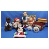 Christmas Decor,Ceramic Santa,Boxes&more