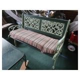 Wood&Cast Metal Bench w/Cushion-50x28x32'H