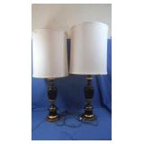 2 Table Lamps w/Ceramic&Metal Bases,39'&40',1