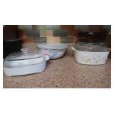 Iris Floral Enamel Metal Nesting Bowls w/Lids,Vntg