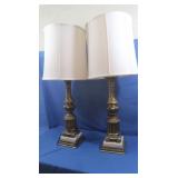 Vintage Brass Bases Table Lamps,39.5'H