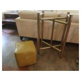 Brass Stand 22.25x15.25x36'&Ottoman 14x14x13'H