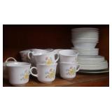 Vntg. Corelle Meadow Floral Dish Set-approx 57 pcs