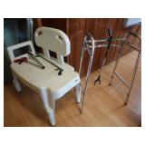 Lg Shower Chair 34x17.5x33.5'H,Walker&Reachers
