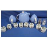 Vintage Blue Ceramic 'Rose Parade'