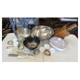 Mixing Bowls 13.5" & 9",Silver Plate Bowl 8",