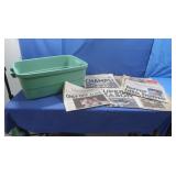 Asst Vintage Newspapers In Tote