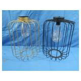 3 Solar Lights in Cages,Cage w/Candleholder