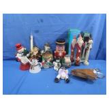 Christmas Decor Lot-Nutcracker Tin,Old World