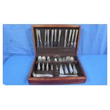 Vintage Community Silverware w/Wooden Padded Box