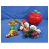 Ceramic Apple Cookie Jar & Kitchen Decor