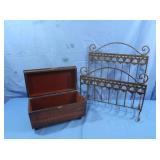 Wooden Vintage Box-12x6x7",Magazine Rack-15x16"