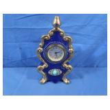 Vintage Italian Ceramic Mantel Clock 5x2.75x9.5",