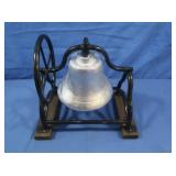 Cast Iron Bell on Metal Frame & Wooden base