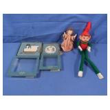 Vintage Knee-Hugger Elf Pixie, 2 Lenox ornaments