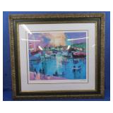 Glass Framed Matted Painting-32.5x30"