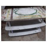 Wheeled 3 Tier Wooden Table/Cart 30x20x21"H