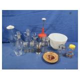 Glass Cruets,Nut Chopper, Sm Mason Jar&more