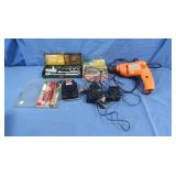 Chicago 3/8" VSR Drill(Works), S.K. Tools 12 pc,
