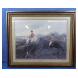 Glass Framed English Fox Hunting Painting-36x30"