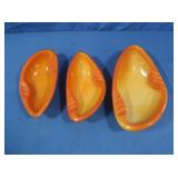 Vintage L.E. Smith 3 pc Ashtray set in