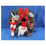 Lighted Christmas Wreath w/ Knee Hugger Elf