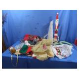 Misc Lot-Deer Horns,Santa 18" Statue&more