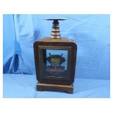 Vintage Wooden Display Case, 10x4.5x19", w/Bronze
