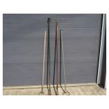 2 Digging Bars & 2 Vintage Drain Spades