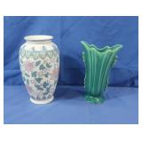 Porcelain 10" Vase&Green 10"Vase